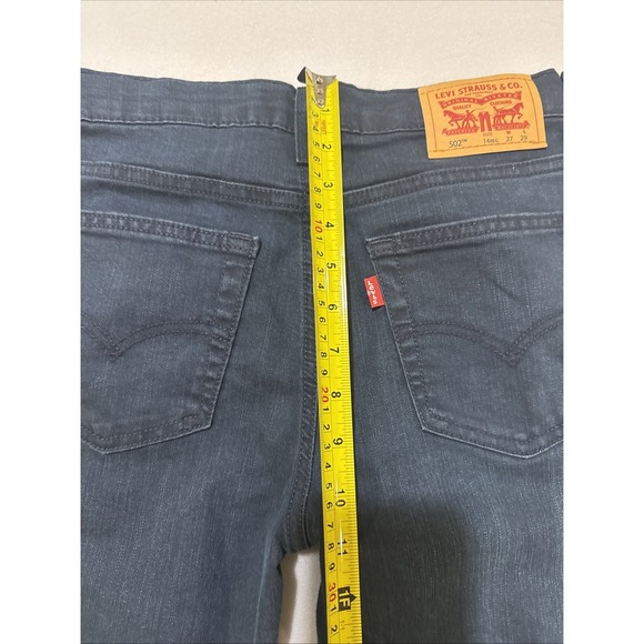 LEVIS 502 Big Kid Sz 14 27x29 Reg Dark Wash Denim Tapered Jeans Inner Adjustable - Picture 5 of 10